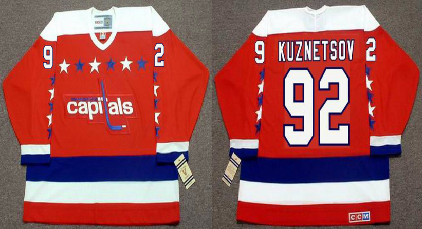 2019 Men Washington Capitals 92 Kuznetsov red CCM NHL jerseys